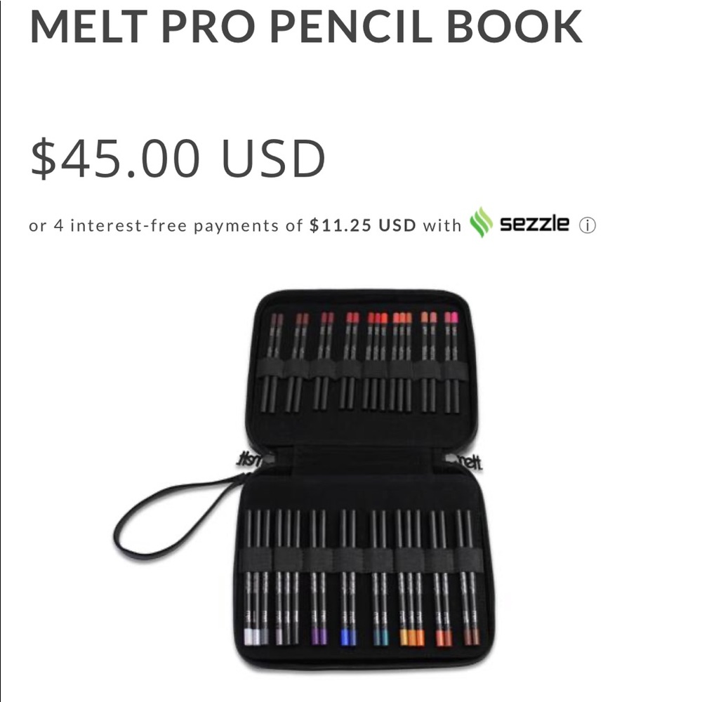 Melt Makeup pencil book(pencils not included)
